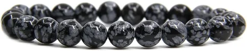 Miniatura 19 de Amandastone Pulsera elástica de cuentas redondas de 0.315 in con piedras preciosas naturales de 7 pulgadas