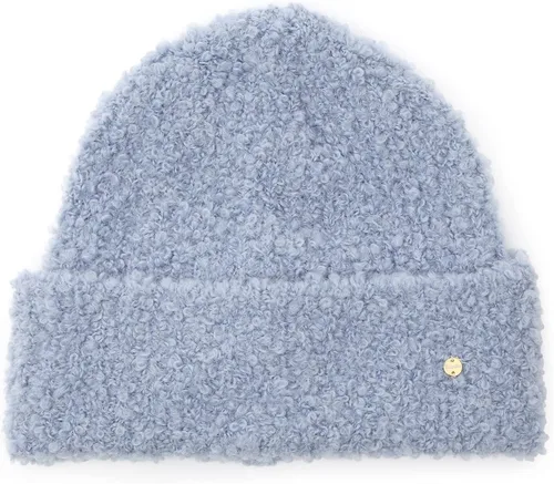 Miniatura 2 de UNDERCONTROL Gold Circle Label Unisex Otoño Invierno Boucle Lana Mixta Cálido Puños Rollup Beanie Corea Knit Skull Ski Sombrero