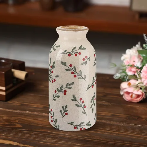 Miniatura 8 de Jarrón pequeño de cerámica rústico para casa de campo, jarrones bohemios, decoración del hogar para tu cocina, dormitorio, oficina, baño y estante