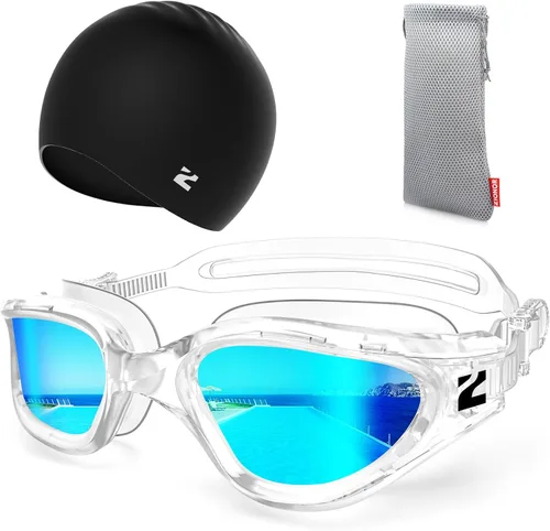 Miniatura 28 de ZIONOR Gafas de natación para adultos, G1 Air con protección UV antivaho y a prueba de fugas, ajuste cómodo para adultos, hombres y mujeres, incluye