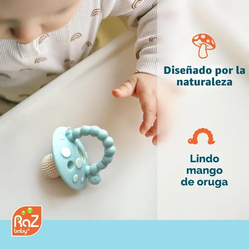 Miniatura 3 de RaZbaby Juguete mordedor de silicona suave para bebés de 3 meses y bebé, masajeador, cerdas para aliviar la dentición, alivia las encías doloridas