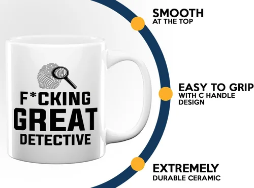 Miniatura 5 de Taza de café de detective de 11 onzas, color blanco, gran detective, policía, policía, patrulla, policía, policía, policía, policía, policía