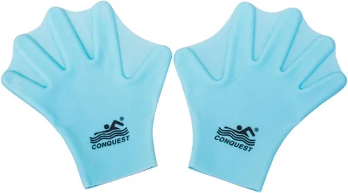 Guantes de natación - Guantes de entrenamiento de natación con malla de silicona para adultos y niños Azul