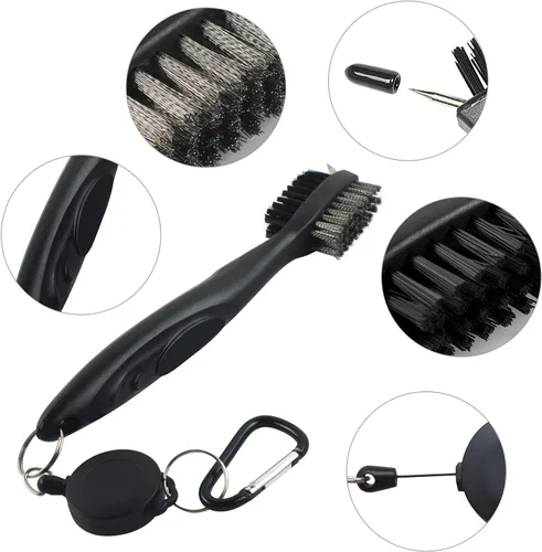 Miniatura 7 de VIPMOON Golf Club Cleaner Kit, 2 Pcs Groove Sharpener Regrooving Tool and 1 Pcs Retractable Club Cleaner Brush, Portable Groove Sharpener Tool for