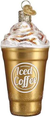 Miniatura 6 de Old World Christmas Adorno de cristal de capuchino soplado para árbol de Navidad, decoración navideña artesanal, colección de café