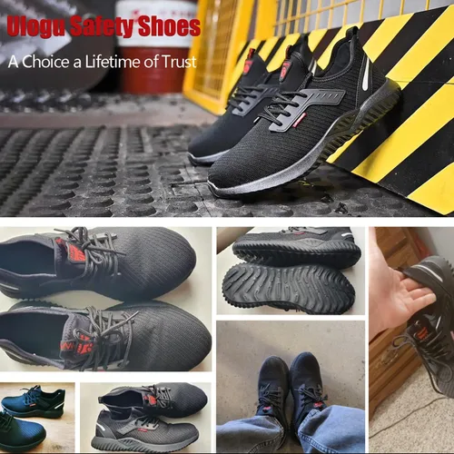 Miniatura 5 de ulogu Zapatos de punta de acero para hombres y mujeres, zapatos de techo ligeros e impermeables, zapatos deportivos de trabajo industrial