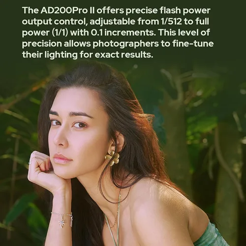 Miniatura 7 de GODOX AD200 Pro II AD200ProII 200Ws 2.4G TTL Flash Strobe, 500 destellos de potencia completa, tiempo de reciclaje de aproximadamente 0.01 ~ 1.8s