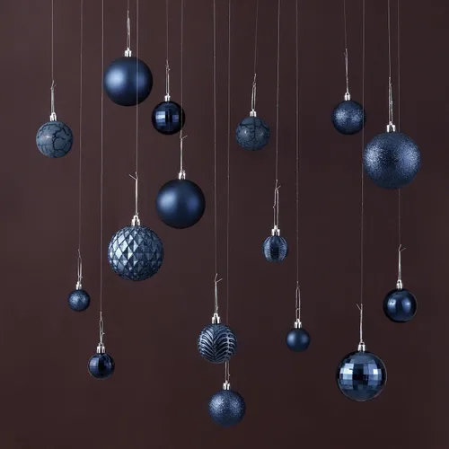 Miniatura 7 de LANGXUN 36 bolas de decoración de árbol de Navidad azul medianoche, bolas de Navidad, decoración de Navidad 2025, adornos de Navidad inastillables