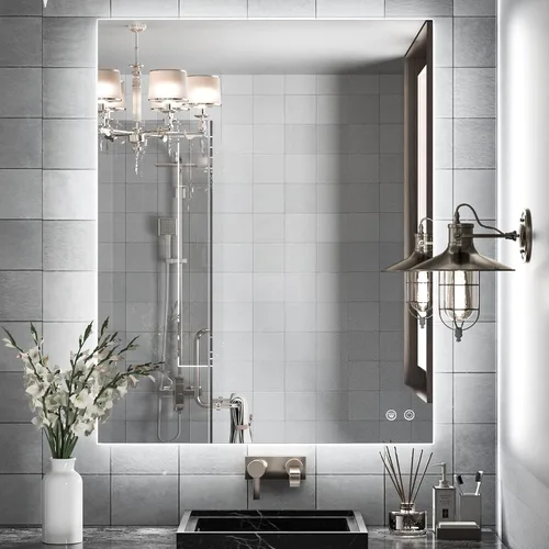 Miniatura 31 de TETOTE - Espejo retroiluminado para baño con luz, botón táctil regulable y función antivaho (horizontal o vertical)