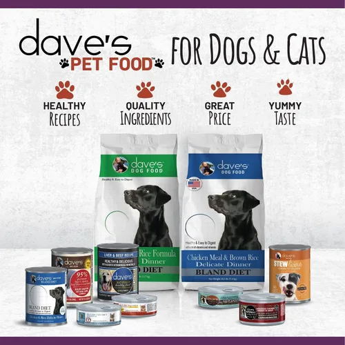 Miniatura 8 de Dave's Pet Food Alimento húmedo para perros (carne de res y arroz), hecho en Estados Unidos, naturalmente saludable, conserva, sin gluten, 13.2