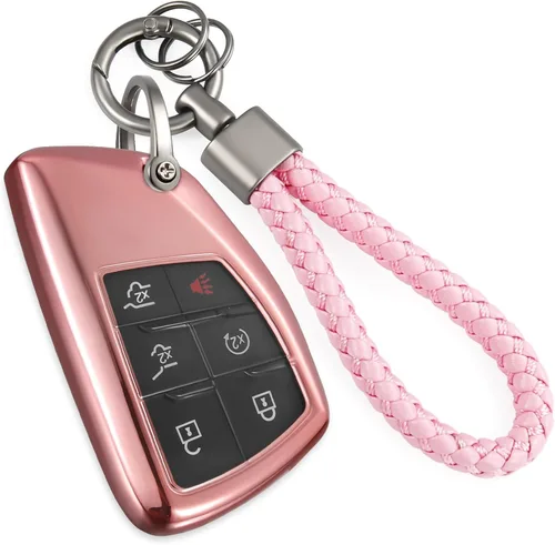 Miniatura 10 de para Buick - Funda para llavero con llavero de cuerda trenzada metálica anti-pérdida mejorada, carcasa suave de TPU exquisita para Avenir Envision