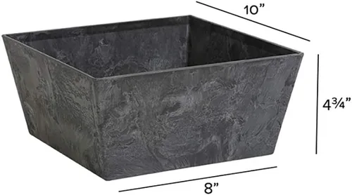 Miniatura 4 de Novelty ArtStone 36108 - Maceta cuadrada baja, color negro, 10 pulgadas