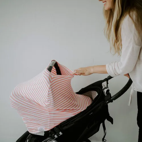 Miniatura 9 de Parker Baby - Funda de asiento de automóvil 4 en 1 para niños, toldo elástico para asiento de automóvil, funda de lactancia, funda para carrito