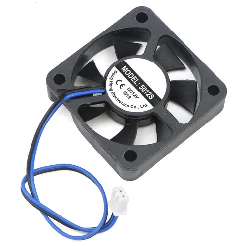 Miniatura 2 de Mini ventilador de refrigeración silencioso de 1.969 in x 1.969 in x 0.453 in, 2 pines CC, 12 V, 0.18 A, 6000 RPM, para impresora 3D, computadora