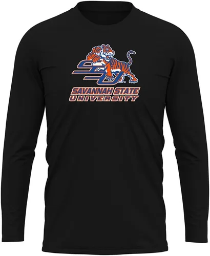 Miniatura 118 de Camisa deportiva de manga larga oficial de la NCAA Collegiate para hombre, colección negra con logotipo primario