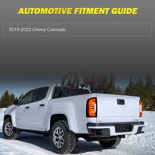 Miniatura 2 de Luces traseras para Chevy Colorado 2015-2022 - Luces traseras de tubo LED completo para 15-22 lámparas de freno Colorado lente negra transparente 1
