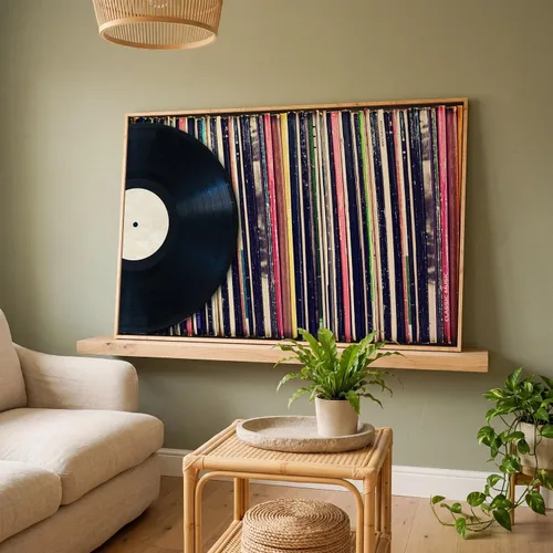 Miniatura 25 de LuxeWood Arte de Pared Musical en Lienzo - Impresiones Temáticas Musicales Medianas y Grandes para Sala de Estar, Oficina, Estudio, Airbnb