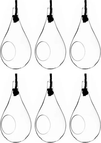 Miniatura 9 de WGV - Maceta colgante terrario, ancho de 6 pulgadas, altura de 11 pulgadas, suculentas de vidrio transparente para suculentas, contenedor floral