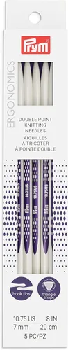 Miniatura 7 de Prym Ergonomics - Aguja de tejer de doble punto de 8 pulgadas, tamaño 1 (paquete de 5)