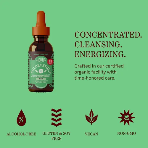 Miniatura 5 de Herbs Etc. ChlorOxygen - Concentrado de clorofila de menta sin alcohol, extracto líquido de clorofila en gotas de clorofila líquida, desintoxicante