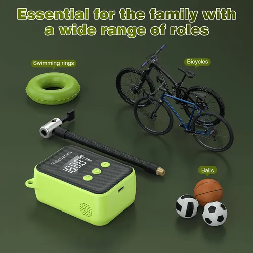 Miniatura 9 de Electric Mini Bike Pump 130 PSI, Portable Bike Tire Pump with Gauge, Rechargeable Tiny Bicycle Inflator, Auto-shutoff Air Pump for