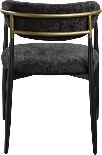 Miniatura 6 de Acme Jaramillo - Silla auxiliar tapizada en madera y tela, color negro (juego de 2)