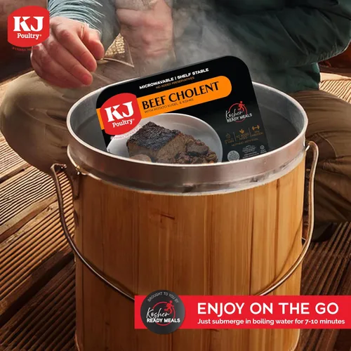 Miniatura 7 de KJ Poultry Comidas preparadas Kosher – Chulent de carne y kugel, MRE comidas de carne listas para comer, comida de shabat (paquete de 6) preparada