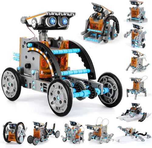 Lucky Doug Kits de energía solar, juguetes para niños de 8 a 13 años, kit de robot STEM, regalos para niños de 8, 9, 10, 11, 12, 13 años, juego gris