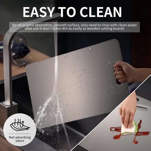Miniatura 3 de Tabla de cortar de titanio Katuchef 2025 Nueva mejora Tablas de cortar de titanio puro para cocina Tablas de cortar de doble cara no tóxicas