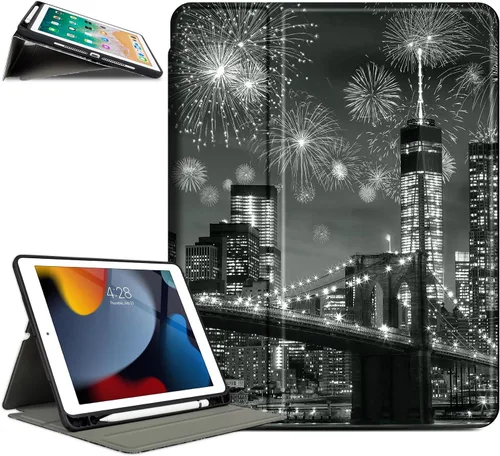 Miniatura 21 de Funda para iPad 9Th / 7Th / 8ª generación, para iPad 10.2, funda protectora a prueba de golpes, visión multiángulo, soporte ajustable, encendido