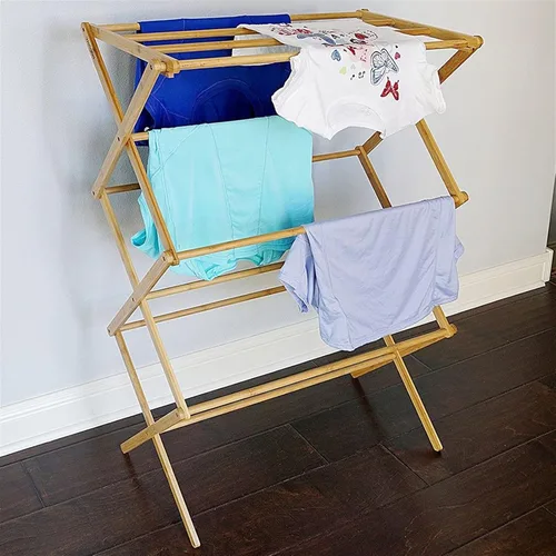 Miniatura 4 de TOMYEUS Tendedero de ropa para el suelo, tendedero de ropa para caballos, toallas, estante plegable para secadora de ropa, organizador