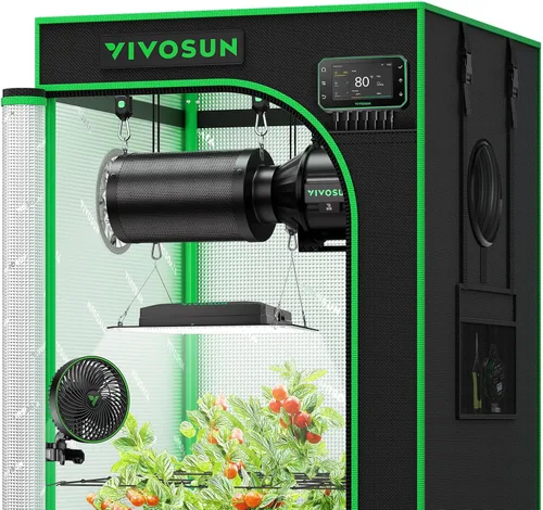 Miniatura 2 de VIVOSUN Smart Pro - Kit de tienda de cultivo de 2 x 2 pies, 1 planta, control automático integrado con WiFi con GrowHub E42A+, luz LED