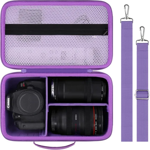 Miniatura 12 de Estuche para cámara Baval compatible con Canon EOS Rebel T7 / T100 / R50 / R100 / R5 / R6 Mark II / 90D DSLR con lente de 18-55mm, Sony, Nikon
