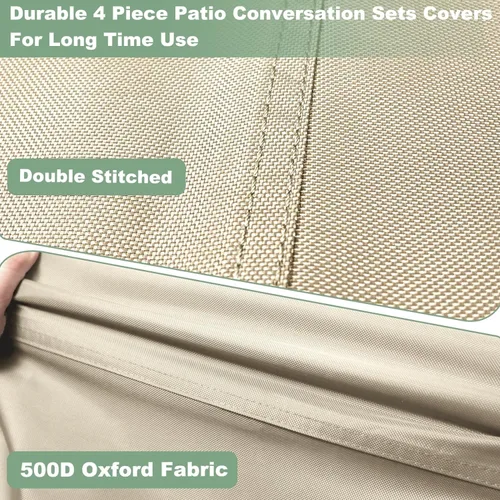 Miniatura 3 de Gasadar Funda Impermeable para Muebles de Exterior, Fundas de Juego de Muebles de Patio para Sofá Biplaza, Silla y Mesa de Centro, 600D Resistente