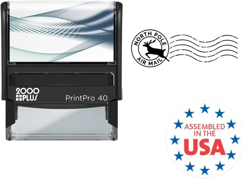 Miniatura 6 de Sello Negro del Polo Norte/Navidad Sello de Goma Autoentintado para Sobres / 13/16" x 2 3/16" Impresión de Silueta de Reno Negro/Cartas