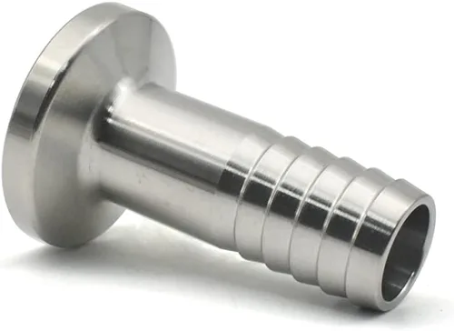 Miniatura 4 de Adaptador de púas de manguera de abrazadera triple SS316 de 1/2 "con brida 0.992 in manguera sanitaria instalación de tubería