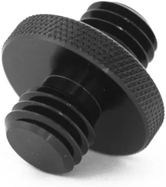Miniatura 2 de AdirPro Adaptador macho doble – 1/4 pulgadas macho a 1/4 pulgadas macho roscado trípode adaptador de tornillo de doble cabezal convertidor de rosca