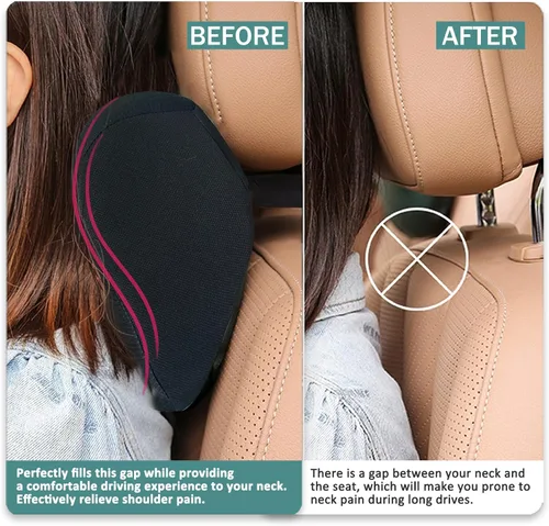 Miniatura 6 de Super Fit - Almohada para reposacabezas de automóvil, almohada para conducir con correa ajustable, almohada de cuello 100% espuma viscoelástica