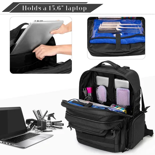Miniatura 2 de BAFASO Estuche de peluquería, bolsa de peluquería para herramientas de peluquería (solo bolsa), color negro