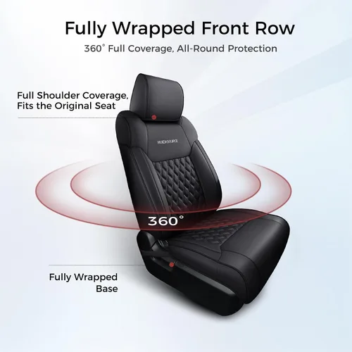 Miniatura 8 de Huidasource Juego completo de fundas de asiento de automóvil para Dodge Ram, delantero y trasero, de cuero impermeable, protector de cojín de Juego