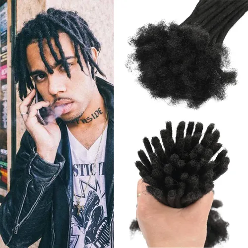 Extensiones de cabello humano con 10 hebras de 6 pulgadas, 100 % hechas a mano, extensiones permanentes de rastas para mujeres y hombres, se pueden