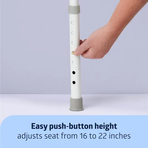 Miniatura 5 de Medline 3 en 1 mesita de noche de acero, asiento estándar, marco plegable resistente, cubo de 7.5 QT, capacidad de peso de 350 lb, asiento con clip
