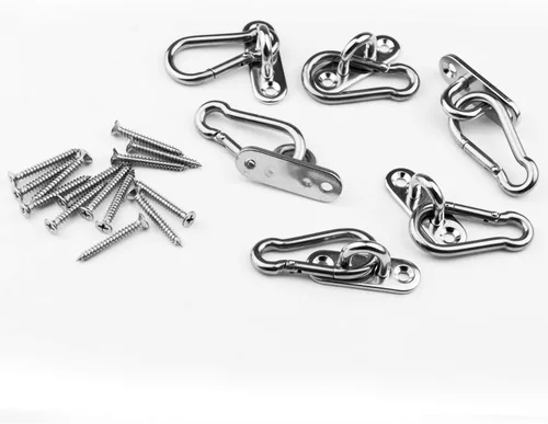 Miniatura 5 de 6 almohadillas de acero inoxidable de 1.8 pulgadas Ganchos en U para placa de ojo + 6 ganchos de acero inoxidable, lazo de grapas de hardware