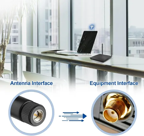 Miniatura 4 de Bingfu Antena de doble banda WiFi 2.4GHz 5GHz 5.8GHz 8dBi SMA macho (paquete de 2) para cámara IP de seguridad inalámbrica Vedio Grabadora