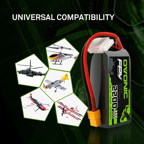 Miniatura 7 de OVONIC 4s Lipo Batería 35C 2200mAh 14.8V Lipo Batería con XT60 Conector para Avión RC Quadcopter Helicóptero FPV Drone