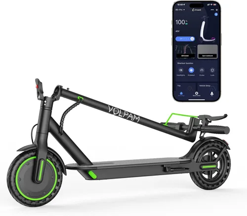 Miniatura 10 de VOLPAM Scooter eléctrico con neumático sólido de 8.5"/10", motor potente de 350 W/500 W y velocidad máxima de 19/22 MPH, alcance de 16 a 28 millas