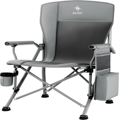 Miniatura 11 de Silla de campamento XL de alta calidad, capacidad de 400 libras, asiento de gran tamaño de 23.7 pulgadas de ancho, tela Oxford 600D resistente