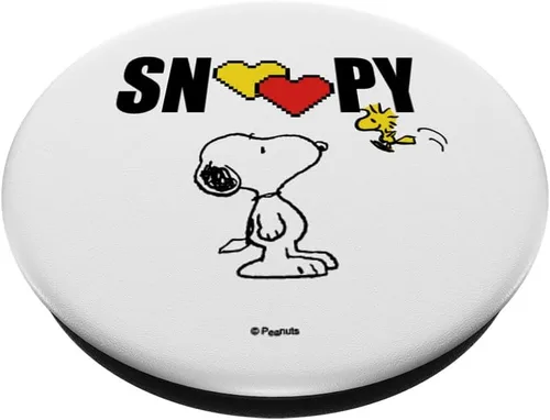 Miniatura 2 de delicoco Peanuts Valentine Snoopy Love PopSocket - Adhesivo PopGrip para iPhone 11, color negro