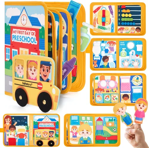 Miniatura 12 de hahaland Libro de actividades para niños pequeños de 1 a 3 años – Juguetes Montessori para niños de 1 año, regalos para niñas, juguetes educativos