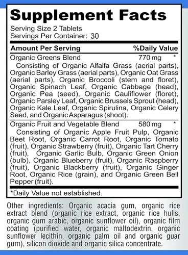Miniatura 6 de Verdes superalimentos de frutas y verduras - 28 frutas y verduras con alfalfa, hierba de cebada, espirulina, raíz de remolacha, cereza ácida